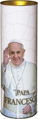 Lumino di paraffina con Immagine di Papa Francesco